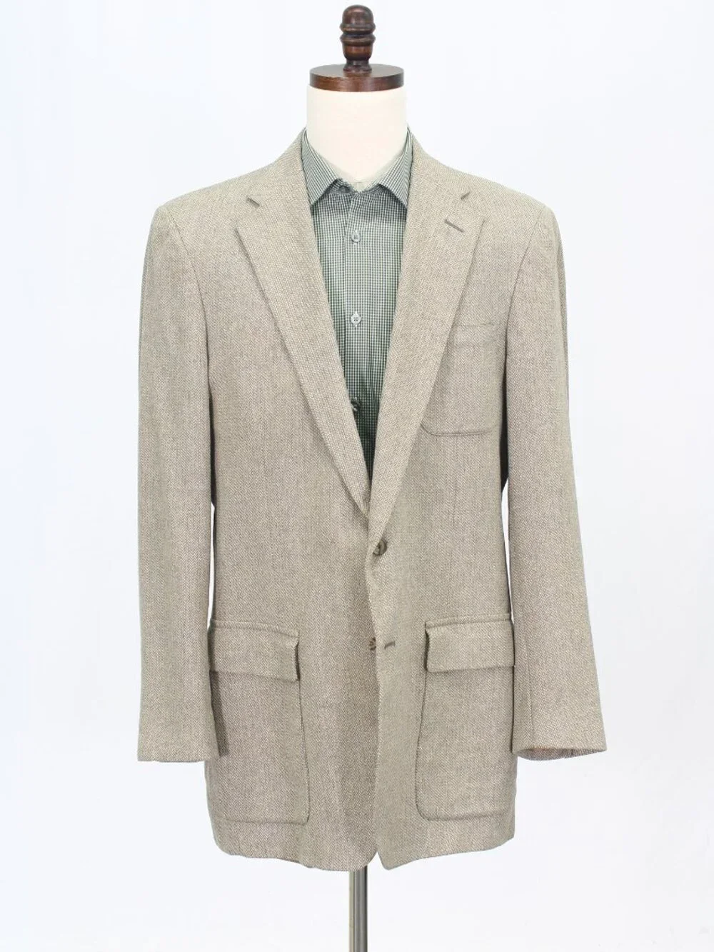 Vintage Gant 44L Beige Blazer Sport Coat Jacket 2-Button Herringbone M503